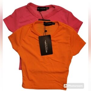 2 PLT NEON CROP T SHIRTS BUNDLE